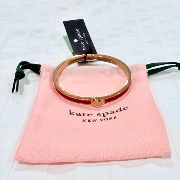 Kate Spade Gold-Tone Bangle with Pink Pouch - Picture 2 of 2